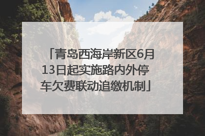 青岛西海岸新区6月13日起实施路内外停车欠费联动追缴机制