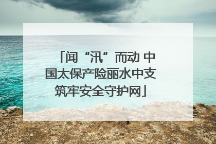 闻“汛”而动 中国太保产险丽水中支筑牢安全守护网