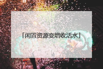 闲置资源变增收活水