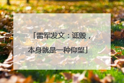 雷军发文：诋毁，本身就是一种仰望