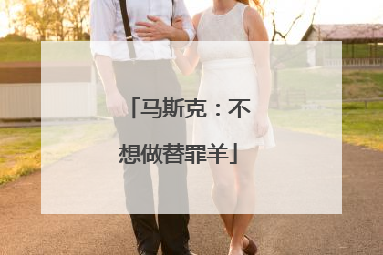 马斯克：不想做替罪羊