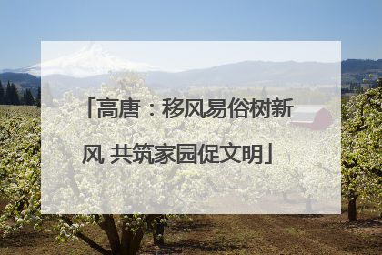 高唐：移风易俗树新风 共筑家园促文明