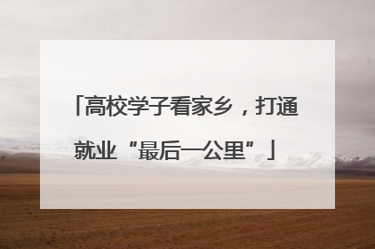 高校学子看家乡，打通就业“最后一公里”