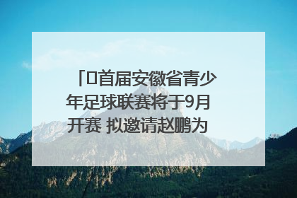 ﻿首届安徽省青少年足球联赛将于9月开赛 拟邀请赵鹏为先导赛开球
