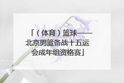 （体育）篮球——北京男篮备战十五运会成年组资格赛