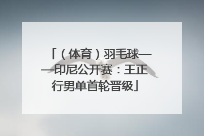 （体育）羽毛球——印尼公开赛：王正行男单首轮晋级