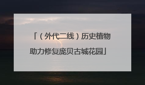 （外代二线）历史植物助力修复庞贝古城花园