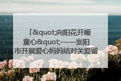 "向阳花开暖童心"——襄阳市开展爱心妈妈结对关爱留守困境儿童庆"六一"活动