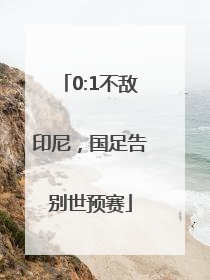0:1不敌印尼，国足告别世预赛
