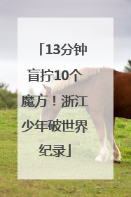 13分钟盲拧10个魔方！浙江少年破世界纪录