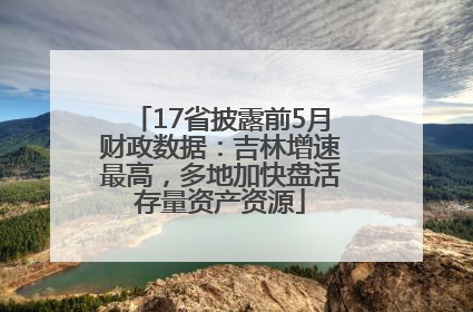 17省披露前5月财政数据：吉林增速最高，多地加快盘活存量资产资源