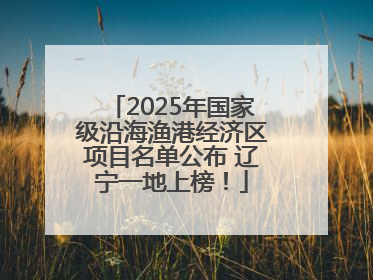 2025年国家级沿海渔港经济区项目名单公布 辽宁一地上榜！