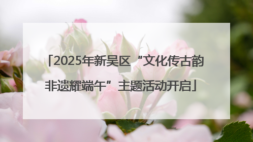 2025年新吴区“文化传古韵 非遗耀端午”主题活动开启