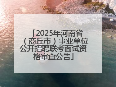 2025年河南省（商丘市）事业单位公开招聘联考面试资格审查公告