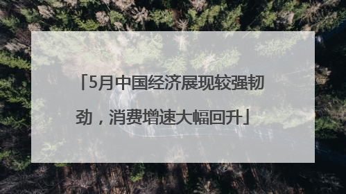 5月中国经济展现较强韧劲，消费增速大幅回升