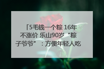 5毛钱一个粽 16年不涨价 乐山90岁“粽子爷爷”：方便年轻人吃口热乎早饭｜封面头条