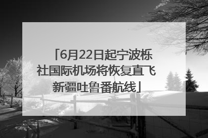 6月22日起宁波栎社国际机场将恢复直飞新疆吐鲁番航线