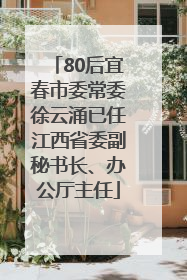 80后宜春市委常委徐云涌已任江西省委副秘书长、办公厅主任