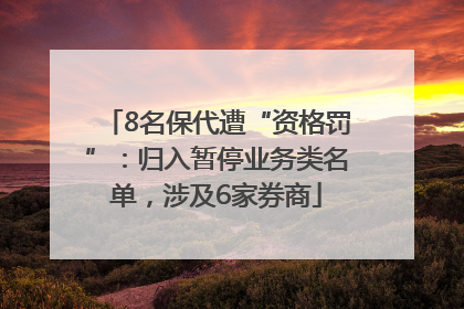 8名保代遭“资格罚”：归入暂停业务类名单，涉及6家券商